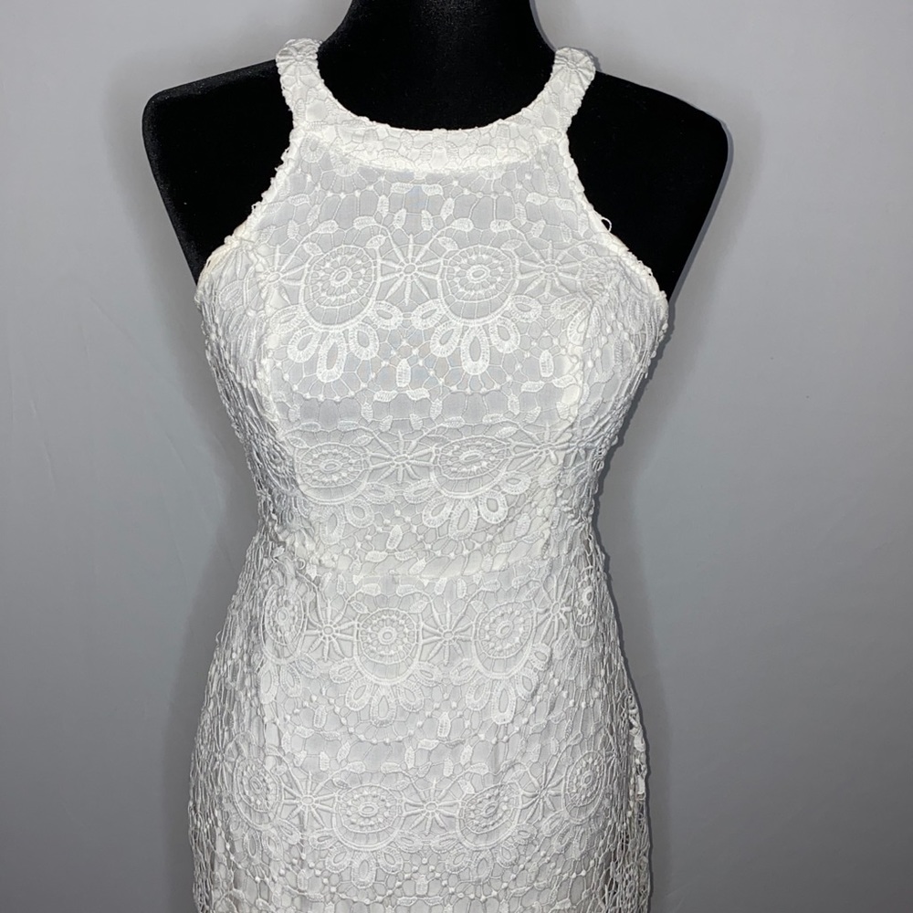 White Lacey Halter Dress